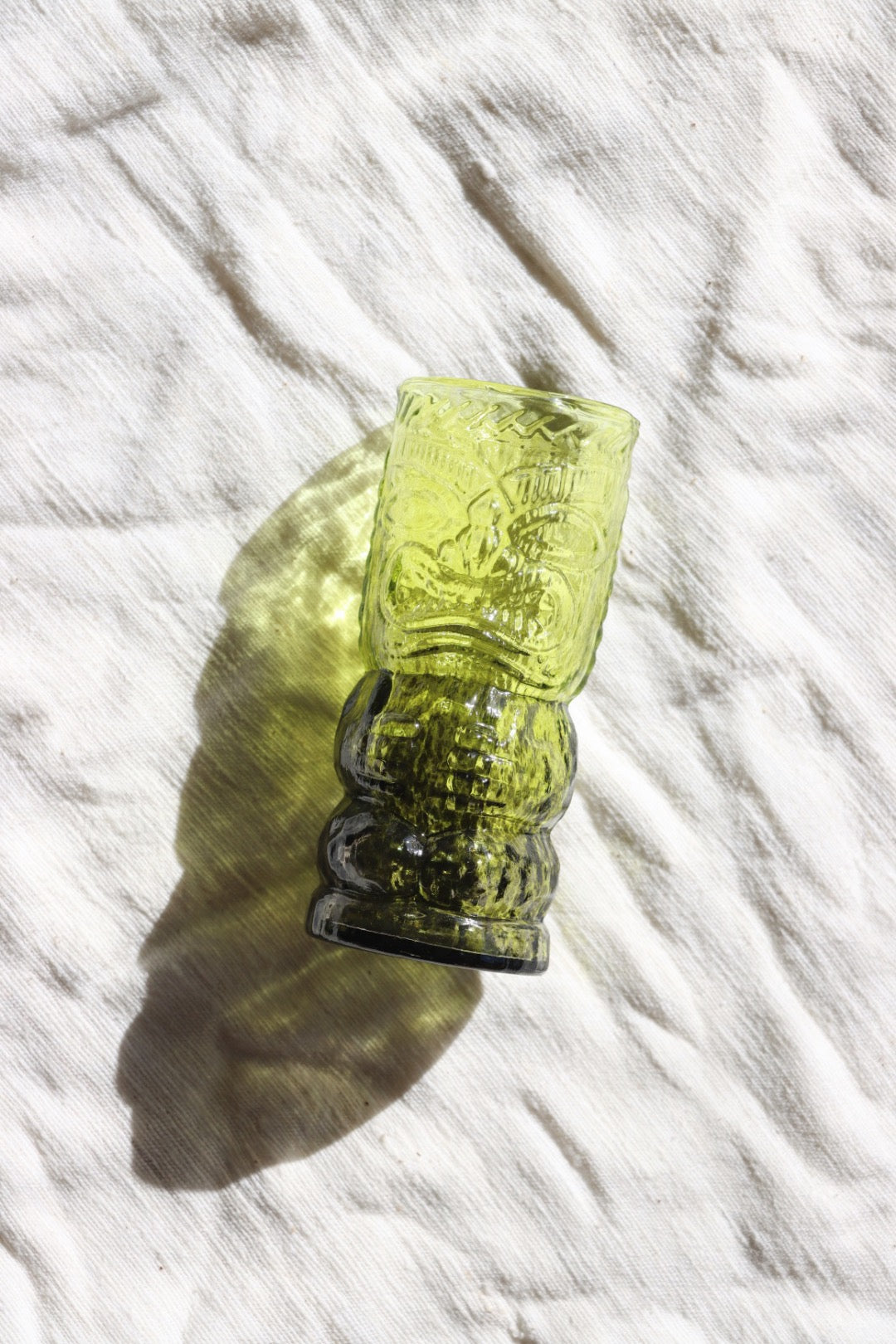 Glass Tiki Mugs, Green