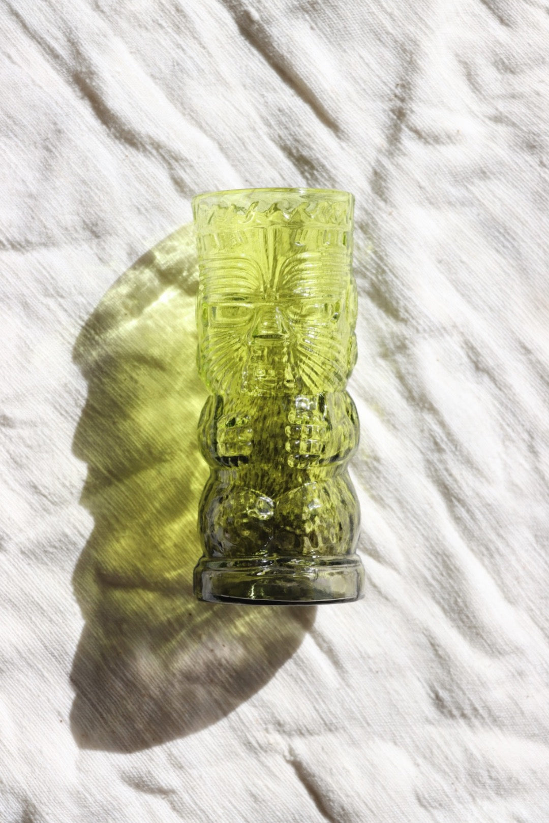 Glass Tiki Mugs, Green