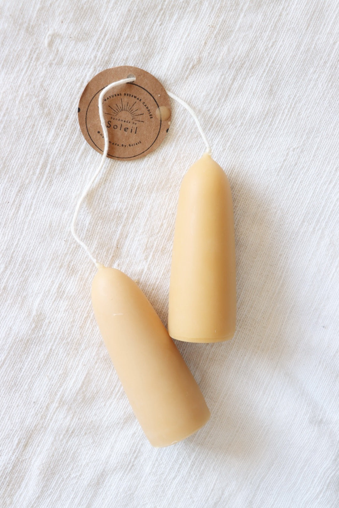 Stubby Duo Hand Dipped Beeswax Candles