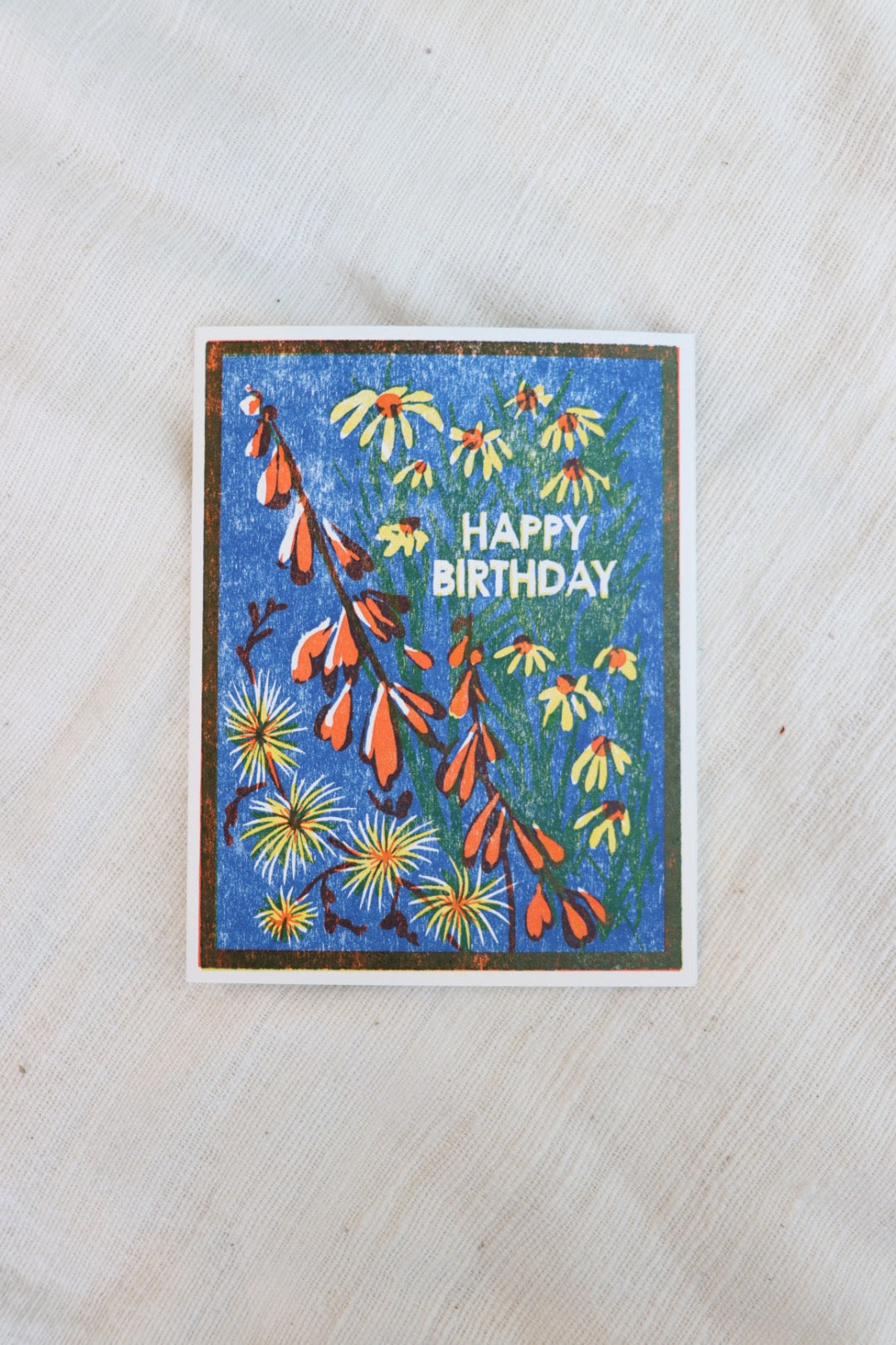 Blue Sky Wildflowers Birthday Card