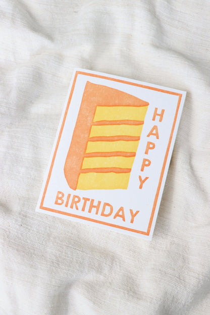 Yellow Cake Birthday Card