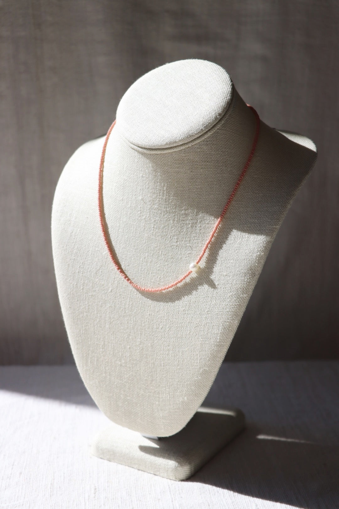 Khadi Necklace, Pink Terra Cotta