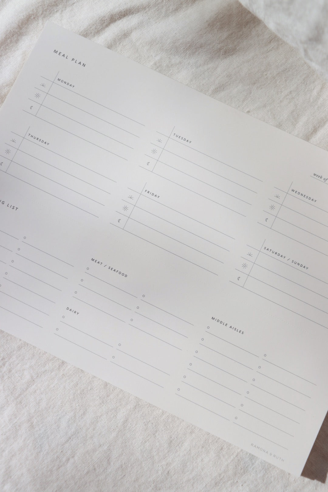 Weekly Meal Planner Notepad