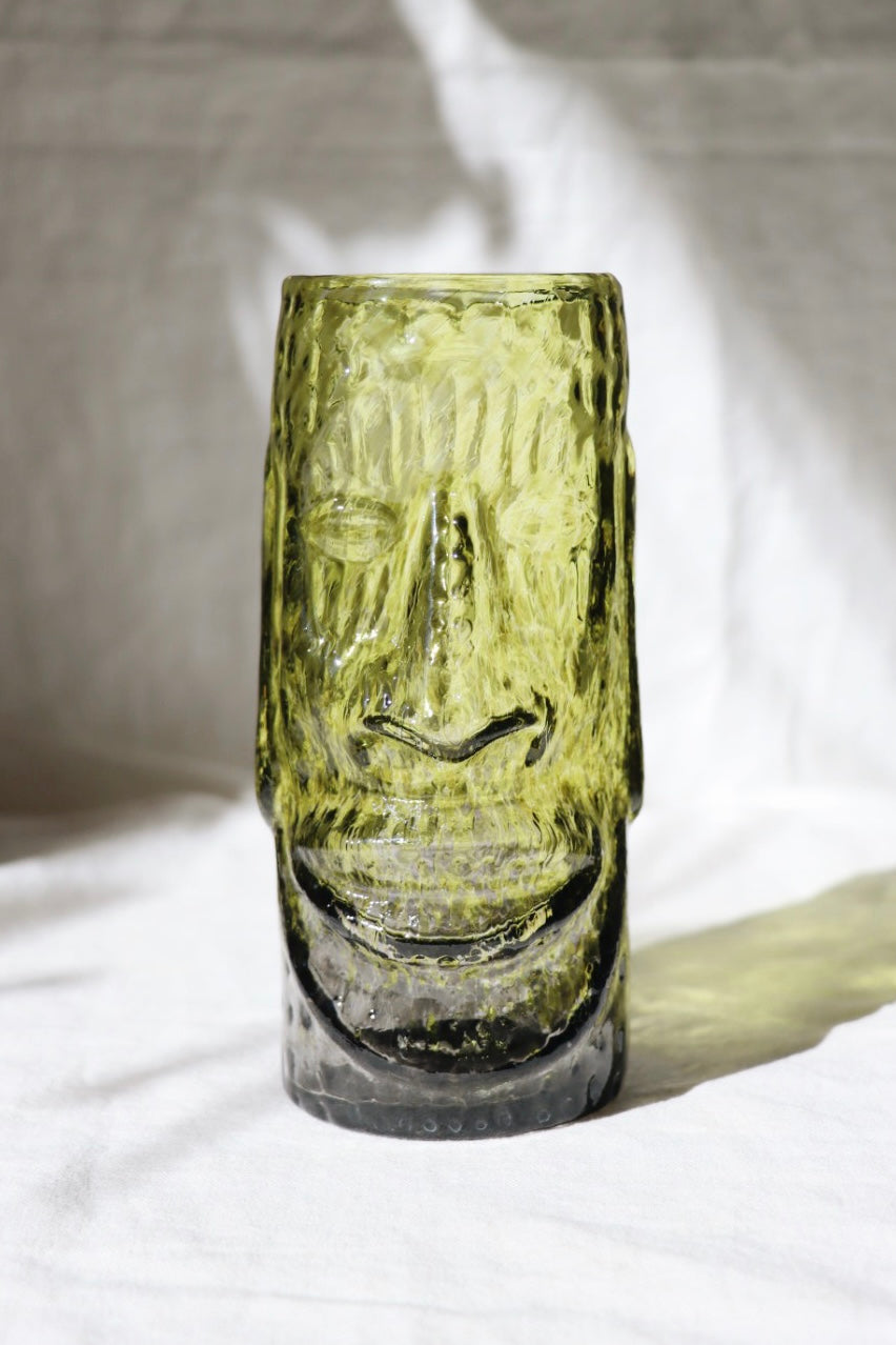 Glass Tiki Mugs, Green