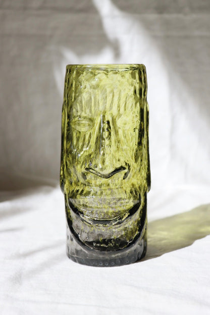 Glass Tiki Mugs, Green