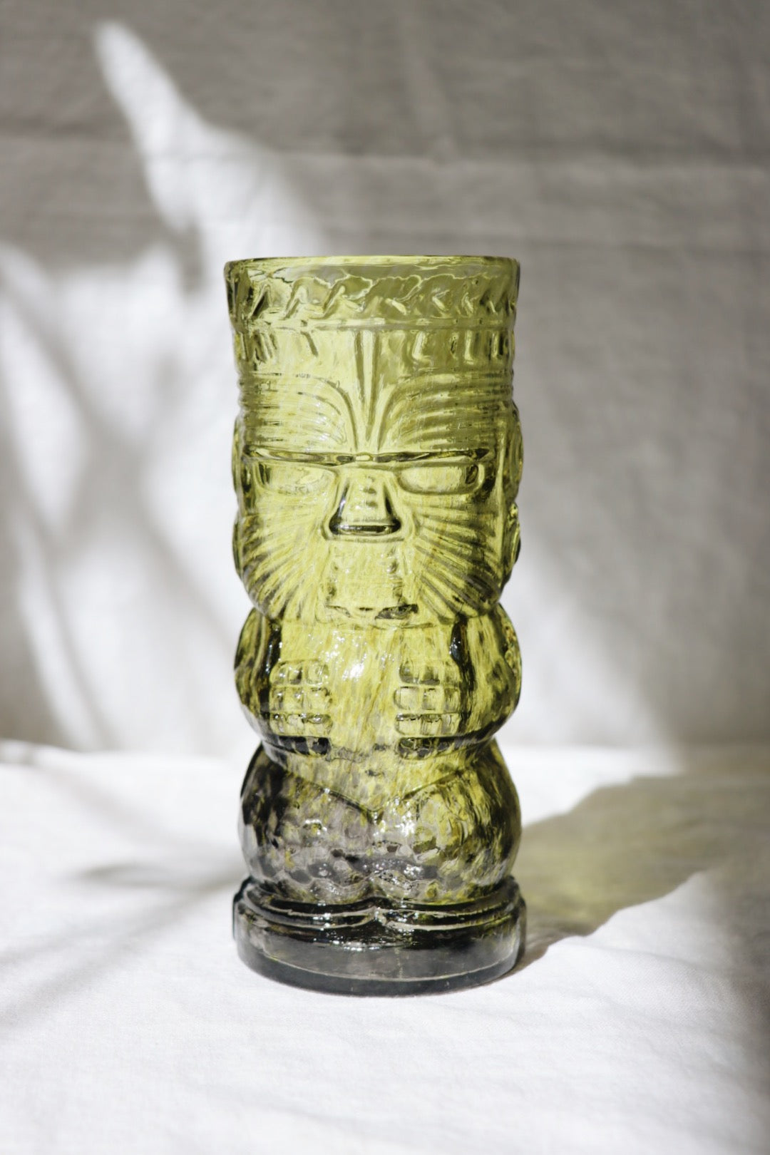 Glass Tiki Mugs, Green